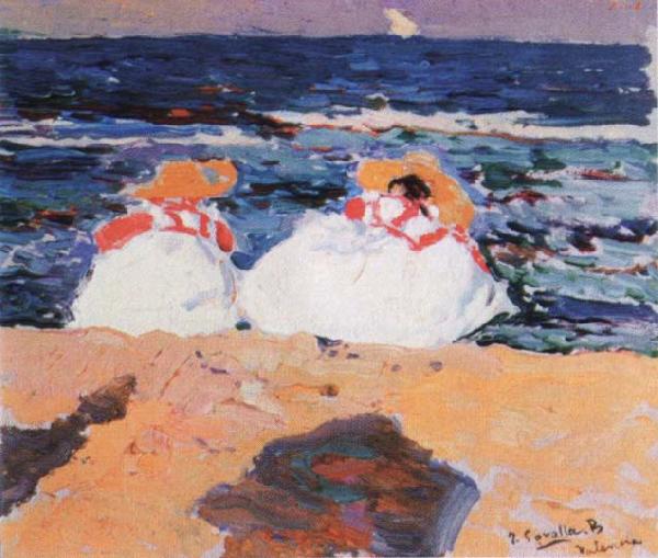 Joaquin Sorolla Y Bastida maria y elena en la playa Germany oil painting art
